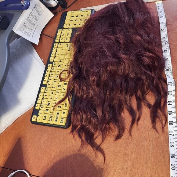 NEW !  Women 18 Inch Long Curly Wig Red Brown main image 5